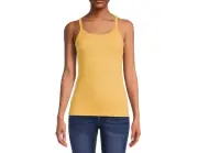 No Boundaries Juniors Rib Scoop Neck Stretchy Cami Golden Pond Size S (3-5)