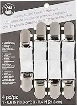 Dritz Clothing Care 82446 Ironing Board Cover Fasteners (4-Count), White