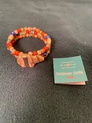 Carolyn Pollack Sterling Silver Beaded Bear Stretch Bracelet