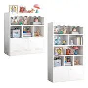 Foret Bookshelf Kids Bookcase Display Rack Organiser Children Cabinet Shelves White 2 options