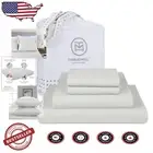 Breathable 100% Cotton Full Bed Sheets Set - 300 Thread Count Cooling Fabric
