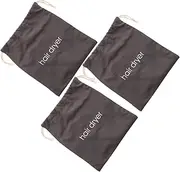 3pcs Canvas Hair Dryer Bag Travel Hair Tool Bag Makeup Tool Storage Drawstring Hair Tool Container Curling Tool Travel Bag Drawstring Storage Bag Straightener Holder Bag Cloth