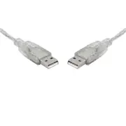 8Ware 2m USB 2.0 Cable A to A Male to Male Transparent Extension Data Sync Cord