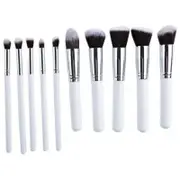 10Pcs Makeup Cosmetics Liquid Foundation Blending Brush Set Grey Brushes