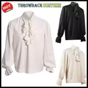 Women Men Pirate Shirt Victorian Top Medieval Renaissance Gothic Vampire Costume
