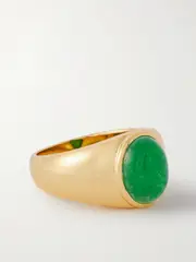 [Loren Stewart] Loren Stewart - Classico Gold Vermeil Jade Signet Ring - Green - 4 4 Green