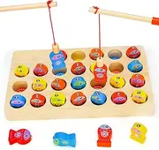 Wooden Learning Toy for 3 Year Old Toddler Boy: Montessori Wooden Magnetic Fishing Game for 3 4 5 6 Year Old Kids Fine Motor Skill Toy Game Alphabet Puzzle Toys with Letters Kids (Number)