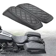 Saddlebag Lid Covers for Harley, Protective Saddle Bag Lid Bra Compatible With 2014-2023 Touring FL Models, for Road Glide Electra Road King Street and Tri Glide Models, Black Stitching