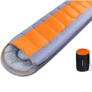 1800g Camping Sleeping Bag For -15~15℃ Temperature, Ultralight Waterproof 4 Season Warm Envelope Backpacking Sleeping Ba