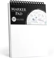 ALKALO Sketchbook Marker Paper Pad, 90LB/150GSM Thick Sketch Book, 60 Sheets/