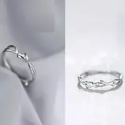 Sterling Silver Open Ring / Set 06 - Set of 2 Pcs - Silver - One Size