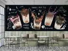 3D Bubble Milk Tea Self-adhesive Removeable Wallpaper Wall Mural 89