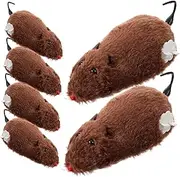 ROMISBABA 6Pcs Wind Up Mouse Plush Interactive Cat Tease for Domestic Pets Random Colors for Keeping Cats Active Engaged for Playtime Halloween Pranks