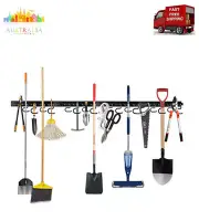 64" Garden Tool Storage Wall Hook Secure Hold Tidy Organizer Rack Broom Hanging