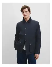 [Country Road] Cord Trim Wadded Jacket in Navy
