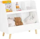 KMB19-W Children'S Shelving Unit with 5 Compartments Bookcase Storage Shelf for