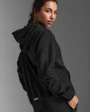 Aspire Full Zip Hoodie, 2XU, XS, Black/White, Female