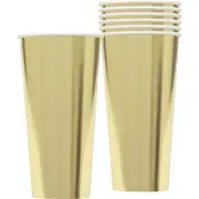 Gold Foil Tall Paper Cups 591ml (Pack of 6)