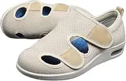 [WANGYUXIN] Orthopedic Walking Shoes,Sandals for The Elderly Diabetic Shoes, Easy Wear Off Mesh Sneakers with Air Cushion,1 Beige,45