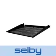 1U 1RU 19in x 381mm (15in) Vented Cantilever Steel Shelf For Rack System Black