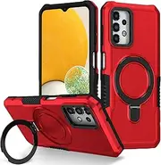 Case Compatible with Samsung Galaxy A73 5G,Compatible with Samsung Galaxy A73 5G SM-A736 Shockproof Kickstand [PC+TPU] 2 in 1 Dual-Layer Protective Cover Red