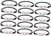 [HONMEET] 15pcs Baseball Bracelets Fashion Sports Wristband Commemorative Baseball Decor Lightweight Comfortable for Women