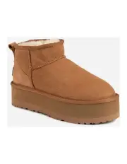 [Ozwear Ugg] Classic Platform Ultra Mini Boots in Chestnut