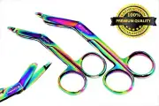 2 LISTER BANDAGE SCISSORS 4.5"+5.5" MULTI RAINBOW COLOR SURGICAL INSTRUMENTS