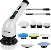 Electric Spin Scrubber,Cordless and Portable Cleaning Brush Scrubber for Home,9 Replacement Head, 2 Speeds,Shower Cleaning Brush with Extension Arm for Bathroom, Tub, Tile,Window, Floor,Car