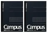Kokuyo Campus Notebook, Semi B5, 5Mm Grid Ruled - 40 Sheets - 80 Pages, Black (2