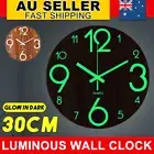 12" Modern Luminous Silent Wall Clock Glow In Dark Non Ticking Quartz Home Decor