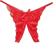 [KSDFIUHAG] Women's Lingerie 4-Piece Set of Sexy Crotchless Panties, Women's Underwear, Bowknot Panties, Sexy Thongs