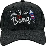 [Crazy Dog T-shirts] Just Here To Bang Hat Funny Sarcastic Fourth Of July Novelty Baseball Cap