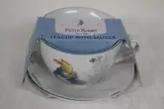 BEATRIX POTTER PETER BUNNY RABBIT EASTER SPRING & MOM TEACUP + SAUCER - 2 PC-NEW