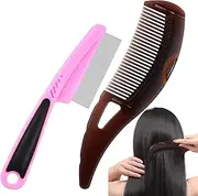 Scalp Cleaning Comb - Fine Tooth Lice Brush Oil Buildup Scalp Comb | Hollow Tooth Lice Pick Massage Removal Hair Brush for Women