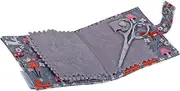 Hobby Gift Needle Case - 5 Sewing Needles 4 Saftey Pins 3 Pins and Scissors Included - 100% Cotton Sharps Storage - 2.5 x 9.5 x 11.5cm - Woodland Toadstool