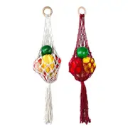 Macrame Hanging Fruit Basket Home Decor Vegetable Storage Net Bag Bohemian Style