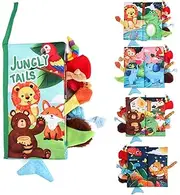 Coolplay Baby Toy Baby Soft Cloth Book Animal Tails Book, Printed Fabric Cloth Book, Baby Educational Toy Soft Cloth Book for Toddler