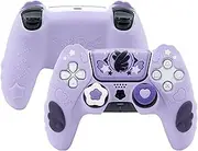GeekShare PS5 Controller Protective Case Cover for PS5 Wireless Controller Anti-Slip Silicone Controllers Skin Grips Set - Star Wings Dark Version
