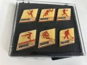1992 Barcelona Olympics, Set of Six Snickers Athletes Pins, new in the box