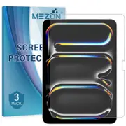 3 Pack MEZON Apple iPad Pro 11" (2024) M4 Ultra Clear Film Screen Protectors