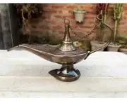 Aladdin Genie Chirag Vintage Style Handcrafted Brass Aladin Oil Lamp Home Decor