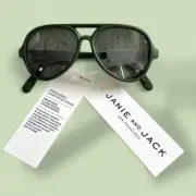 NEW Janie and Jack Kids Sunglasses Green Frames Logo at Hinge 2-4 Years