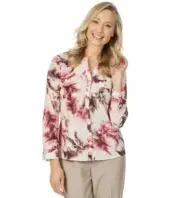 LIZ JORDAN COLLARLESS FLORAL BUTTON UP FLORAL SHIRT RRP $99 (10,12,14,16)
