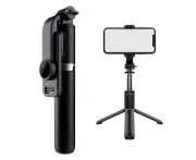 Bluetooth Selfie Stick Monopod Tripod Wireless Remote Control Holder Rod Black