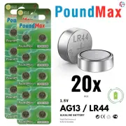 PoundMax AG13 LR44 Batteries 1.5v Alkaline Button Battery Combo Pack - 20 Count
