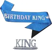 WESIEVYA Birthday Crown Decoration Decoration Birthday Crown Men Birthday Party Props Men's Decoration Birthday King Crown Ribbon Decoration Styling Decoration Black Glitter Cloth