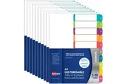 Avery 922004 L7411-10 Customisable Table Of Contents Coloured Dividers 1-10 Tab A4 10 Pack