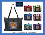 BEAR BIG BLUE HOUSE PERSONALIZED MONOGRAM NAME CUSTOM TOTE PURSE BAG ZIPS
