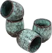 BELLIFFY Ergonomic Ceramic Tea Cup Vintage Style Tea Container for Chinese Tasting Home Decor